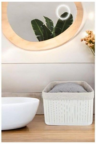 KDROĞLU Store Bamboo Multi-Purpose Storage Box Organizer Square Organizer, Decorative Bamboo Organizer B