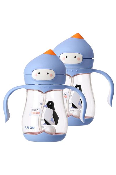LUQU BABY LUQU Tritan Sippy Cup for Toddlers 240ML-Blue-Pack of 2