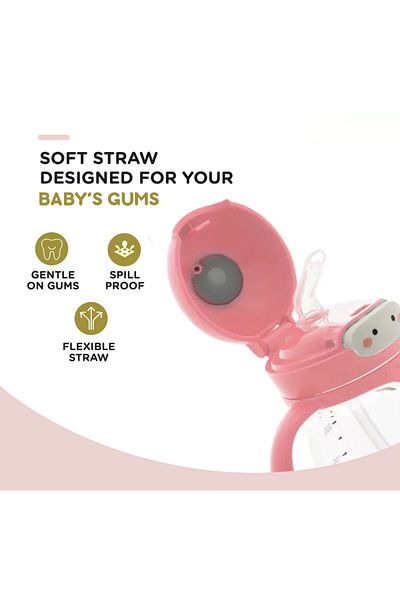 LUQU BABY Luqu Straw Cup Tritan 240ml-Pink