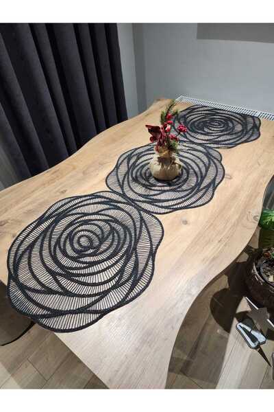 Tekstilife çeyiz salon masa örtüsü dantel LÜX DOĞAL kordene runner amerikan servis 140x45