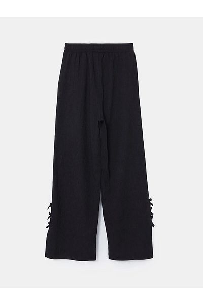 LC Waikiki LCW Παιδικό μαύρο ελαστικό φιόγκο κοριτσίστικο παντελόνι