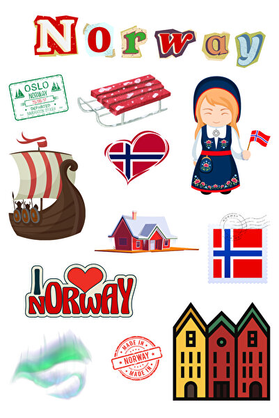 ANSHA CRAFTS Norveç Sticker Seti Bullet Journal - Ajanda - Planner - Defter- ...