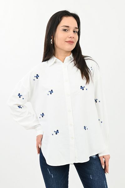 Koza Butik Cămașă cu detalii broderie pentru femei 1724-24