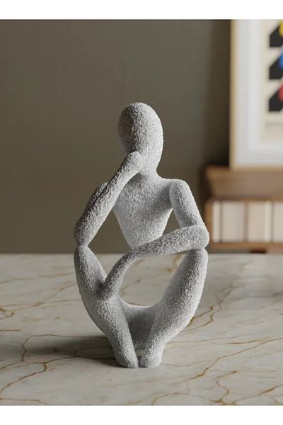 3D Brothers منحوتة تجسد التأمل العميق، ديكور أنيق لغرف المعيشة والمكاتب