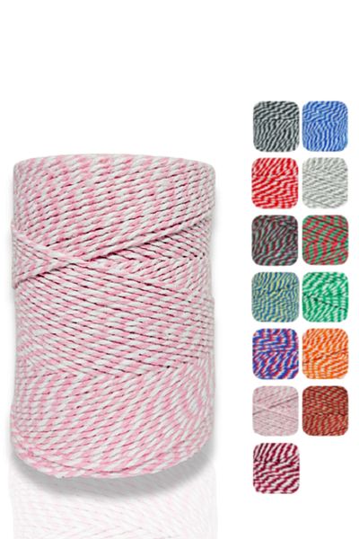 Akduman İplik 200 Mt Pink-White Gift Packing Rope 200 Gr