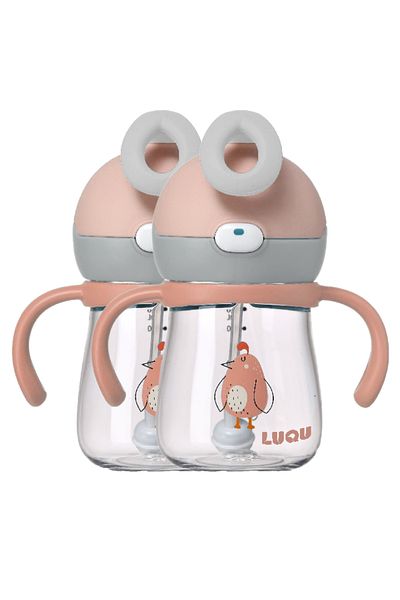 LUQU BABY LUQU Tritan Sippy Cups for Toddlers 220ML-Pink-Pack of 2