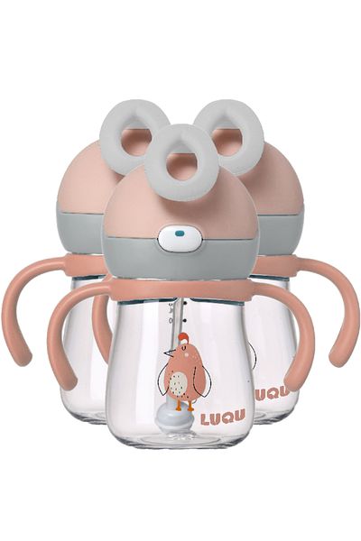 LUQU BABY LUQU Tritan Sippy Cups for Toddlers 220ML-Pink-Pack of 3