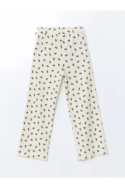 LC Waikiki LCW Kids Ecru Κοριτσίστικο Φούτερ με ελαστική μέση και φιόγκο
