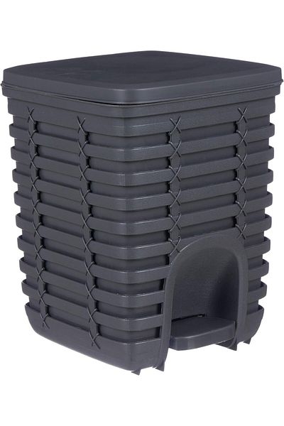 STOREMAX Mu-Artshop Palm Pedal Trash Can, Anthracite/Gray, 9 Lt Tnca 871301