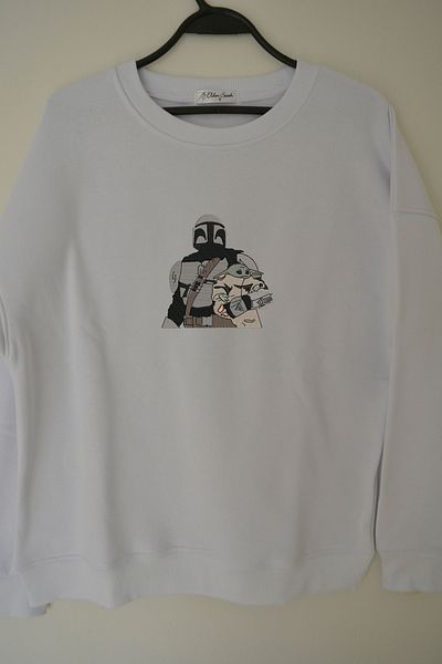 EldenStitch Hanorac oversize unisex brodat cu broderie mandaloriană