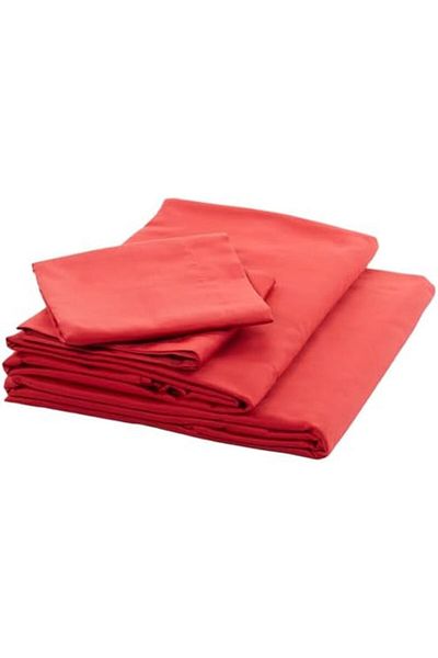 STOREMAX Lvnshop 60179215   Basic Satin Duvet Cover Set, Double, Red Lv 224120