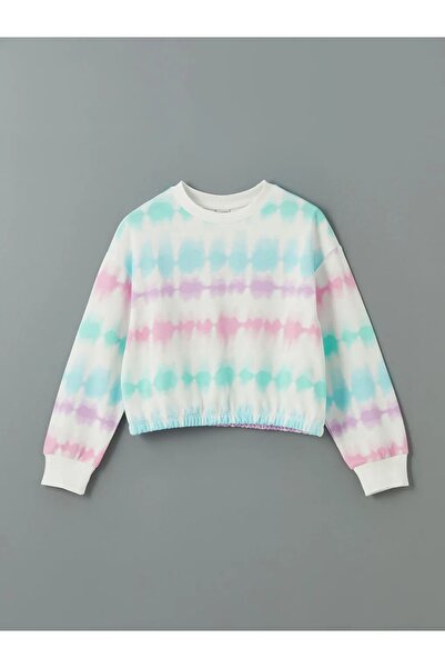 LC Waikiki LCW Kids Бяла блуза с батик мотиви за момичета