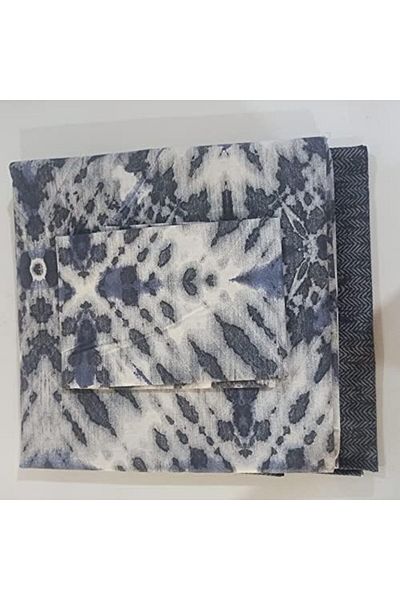 STOREMAX Lvnshop Mavis Ranforce - Ethnic Patterned Navy 100% Cotton Single Duvet Cover Set Lv 224120