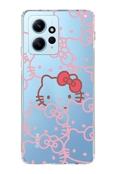 moonset Xiaomi Redmi Note 12 4G Uyumlu Hello Kitty Tasarımlı Baskılı Şeffaf T...