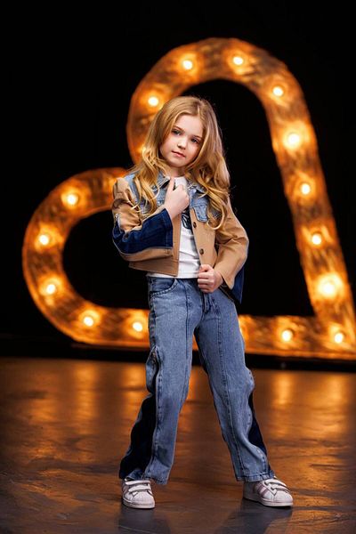Ribbon kids Jeans, Jacket + Knitwear Sweater Set