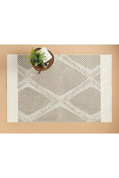 STOREMAX Buystoremx Home Hanna Fringed Rug 160X230 cm Cream - Stone Newstar 1051066