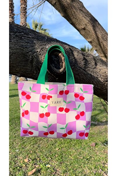 Yare Atelier Γυναικεία τσάντα ώμου και ώμου - Τσάντα με μοτίβο κερασιού