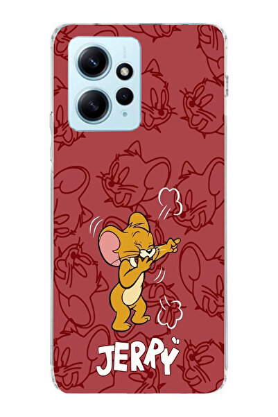 moonset Xiaomi Redmi Note 12 4G Uyumlu Jerry Tasarımlı Baskılı Şeffaf Telefon...