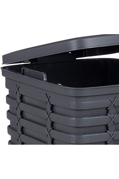 STOREMAX Mu-Artshop Palm Pedal Trash Can, Anthracite/Gray, 9 Lt Tnca 871301