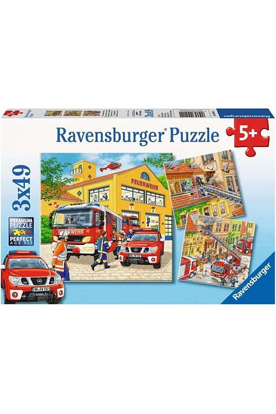 STOREMAX E Children's Puzzle - 09401 Fire Engine Piece - for Children from 5 Years Old, 3 X 49 Pieces