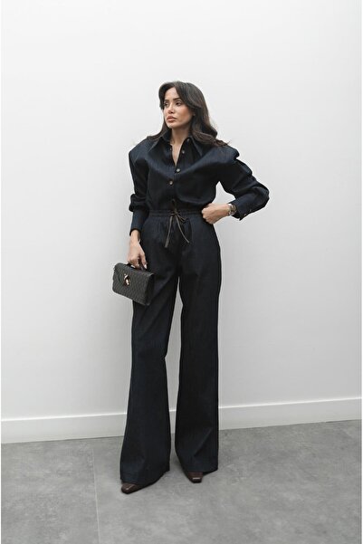 Havoş Dark Navy Blue Badler Denim Suit