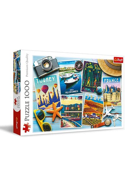 STOREMAX Puzzle 1000 Elements Modern Collage Travel Chip Modern Jewelry System