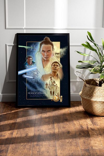 Saturn Star Wars Framed Print - Space Wars the Rise of Skywalker Fim Poster Print