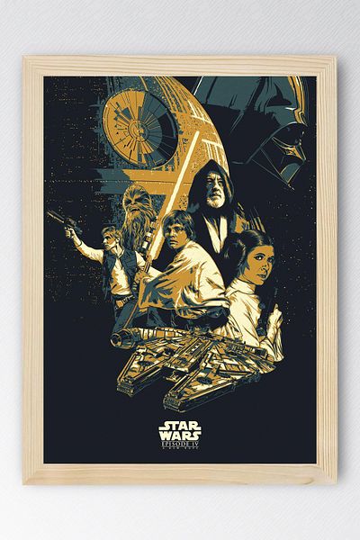 Saturn Star Wars Framed Print - Space Wars 4 a New Hope Fim Poster Print