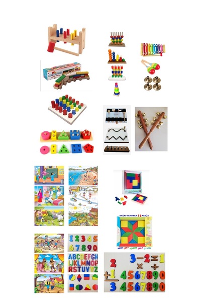 Toy Oyuncak Okul Öncesi Montessori Eğitici Ahşap Kavram Oyuncakları Kombine O...