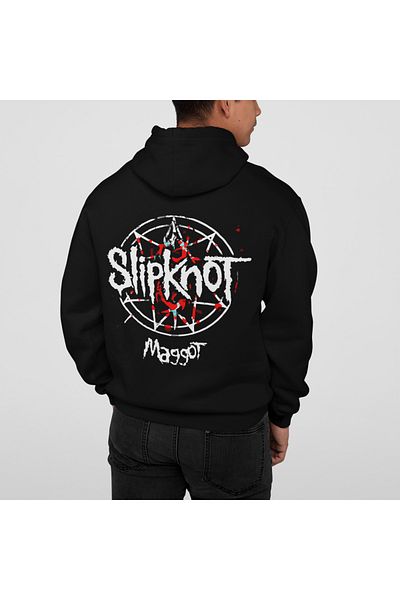 SEVBANO Slipknot Maggot Patterned Unisex Oversize Rock Metal Hoodie