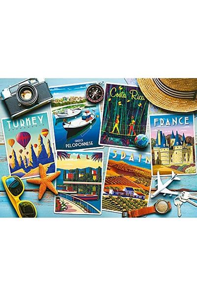 STOREMAX Puzzle 1000 Elements Modern Collage Travel Chip Modern Jewelry System