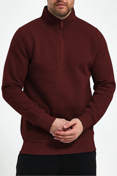 ruNadeS Hanorac oversize unisex cu fermoar, cu guler în picioare, cu fleece în interior
