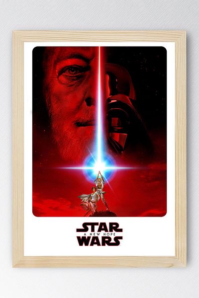 Saturn Star Wars Framed Painting - Space Wars a New Hope Fim Poster Painting