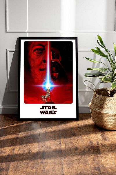 Saturn Star Wars Framed Painting - Space Wars a New Hope Fim Poster Painting