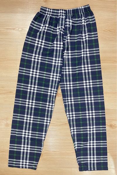 Betimoda Navy Blue Green Men's Pajama Bottoms - 100% Cotton with Pockets and Elastic Waist