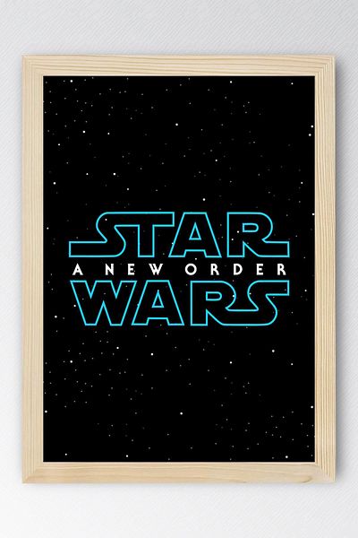 Saturn Star Wars Logo Framed Painting - Space Wars Fim Poster Painting