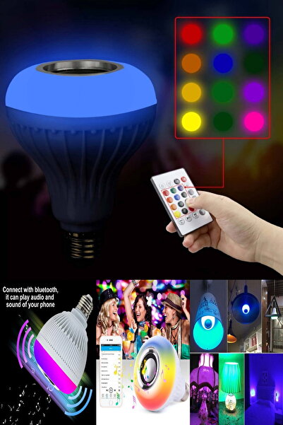 Yu Su Tools 4 Adet Uzaktan Kumandalı LED Ampül Bluetooth Hoparlör ve Çoklu Re...