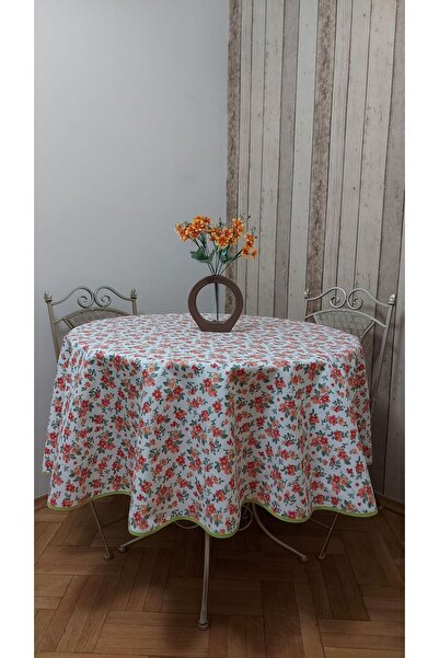 gonk Round, Country Patterned, Duck (Liquid Pusher, Stain Proof) Fabric, Tablecloth