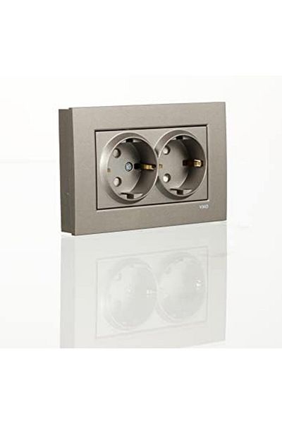 STOREMAX svticaret Novella Anthracite مقبس أرضي مزدوج لحماية الأطفال mhm 1053513