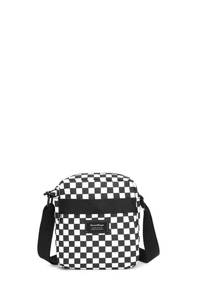 SMART BAGS Дамска чанта през рамо в черно и бяло, Smb3089