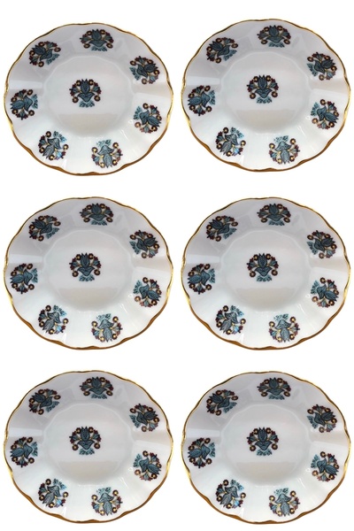 DUKKANI ISTANBUL Green Ottoman Porcelain Tea Plate - Set of 6