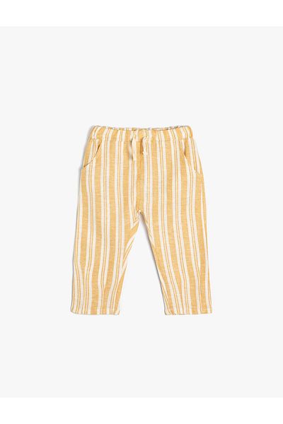 Koton Leinenhose mit Bindetasche in der Taille