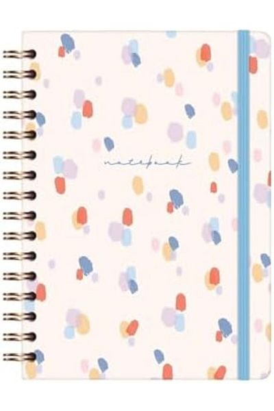 STOREMAX MU-ARTSHOP A5 Spiral Copertă rigidă Elastică Linie Blocnotes nedatată White Drops tnca 871301