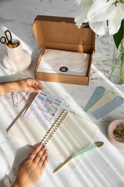 STOREMAX Sellbuystore A5 Spiral Hard Cover Linen Line Undated Notepad Blue 1053513