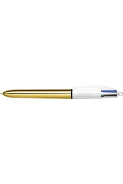 STOREMAX Ntwork 4 Colors Shine Gold Body Ballpoint Pen Box of 12, 4 Colors (Blue, Black, Green and Red)