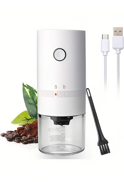 fulina Portable Electric Coffee Grinder,adjustable Settings,easy Cleaning,white