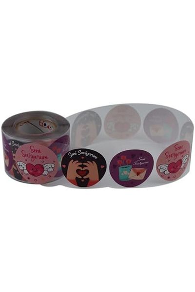 STOREMAX Muartshop Labels , Ready to Buy Fast Buy I Love You Label 5cm in Diameter 500 Pieces of Love with Art