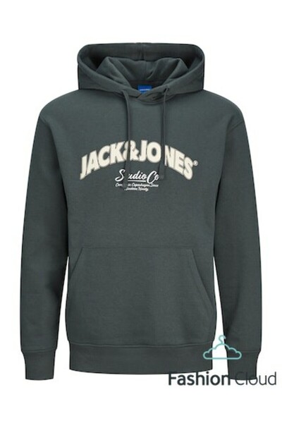 Jack & Jones Πράσινο ανδρικό φούτερ - Jorbronx Arch Big Hood 12267584-Forestriv