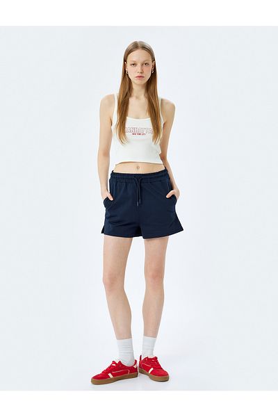 Koton Mini Shorts with Lace-Up Waist Pocket Detail