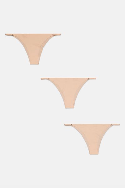 Bebe Women 3 Pack Solid Pantie, Beige